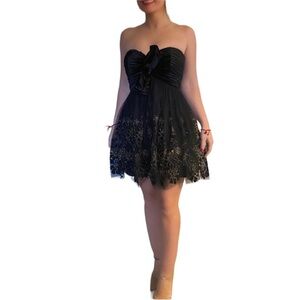 Jovani Strapless Dress Black/Gold